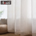 Pikkukuva 5 / 5: Beiget pellavatylliverhot olohuoneeseen Modernit pellavaiset läpikuultavat verhot makuuhuoneeseen Yksiväriset voile-verhot lastenhuoneen ikkunaverhoiksi Beige tulle curtains W350cm x H270cm