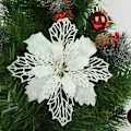 Miniatyrbillede 9 af 11: 5 stk. Glitter Kunstige Juleblomster Juletræspynt til Hjemmet Falske Blomster Julepynt Nytårsdekoration Red 9cm
