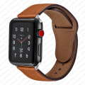 Miniatyrbild 7 av 11: Läderarmband för Apple Watch band 44mm 40mm 42mm 38mm Smartwatch Tillbehör armband iWatch 3 4 5 SE 6 7 Orange 38mm or 40mm