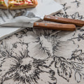 Miniatyrbild 4 av 5: Bordsduk i bomullslinne, rund duk med tofsar, dammtät blommig cirkelformad bordsöverdrag för kök, matbordsskiva Tassel tablecloth Diameter 90cm