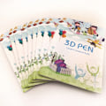 Pikkukuva 5 / 6: 3D-tulostuskynän piirustuskirja, uudelleenkäytettävä, värikäs, 22/40 kuviota, paksu paperi, kirkas levy, maalausmalli 3D-kynälle, lasten lahjat Large (40 patterns)