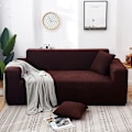 Miniatyrbild 4 av 11: Enfärgad Universal Sofföverdrag för Alla Årstider, Nordisk Trendig Stickad Stretch Allomfattande Sofföverdrag Dammtät Soffkudde Lafite red M [double length within 145-185cm]]