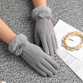 Miniatyrbilde 5 av 5: Varme berøringsskjermhansker for kvinner, elastiske mansjetter, varme og myke tekstilhansker for vinteren
