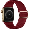 Miniatyrbilde 1 av 11: Elastisk Nylon Solo Loop Rem for Apple Watch Band 44mm 40mm 38mm 42mm Justerbart Armbånd iWatch Series 3 4 5 6 Se Armbånd Wine red 42mm or 44mm