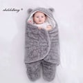 Miniatyrbild 1 av 11: Mjuka nyfödda babyfiltar Baby Sovsäck Kuvert För Nyfödd Sovpåse Bomull tjockare Kokong för baby 0-9 Månader gray-Flannel 9M