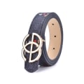 Pikkukuva 10 / 11: Lasten vyö, sopii kaikkeen, opiskelijoiden nuorisolle, sileä solki, farkkujen vyö, heti saatavilla Gold buckle khaki 108CM
