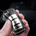 Miniatyrbild 5 av 8: Läder TPU Bil Fjärrkontroll Nyckel Fodral Fob För Bora Polo Tiguan Jetta Passat B5 B6 B7 Golf Beetle För Skoda Octavia Silver