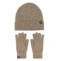 Miniatyrbillede 5 af 9: Varm Strikket Hue Handsker To-Delt Fleeceforet Touch Screen Uld Hue To-Delt Sæt Wine red two-piece set