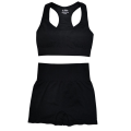 Pikkukuva 11 / 11: Joogasetti treenipaidat urheiluhousut rintaliivit kuntosalivaatteet shortsit naisille 2pcsShortSleeveBlue M