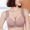 Miniatyrbild 2 av 5: Sexiga BH:ar med Frontknäppning för Kvinnor Plus Size Underkläder Sömlös Push Up BH Väst Topp Sexig BH Beige 44C