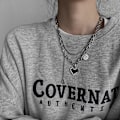 Pikkukuva 11 / 11: INS-tyylinen titaaniteräksinen kaksikerroksinen kaulakoru Hip Hop -tyyliin, miesten ja naisten T-paita asusteketju XL1094 double-layer detachable