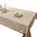 Miniatyrbild 4 av 11: Högtemperaturbeständig Bordsduk i Bomullslinne Ins Stil Japansk Våffla Förtjockad Enfärgad Semester Hem Bordsduk White (thickened) 180-230cm