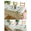 Miniatyrbilde 2 av 11: Duske Cotton Linen Ensfarget Rutete Støvtett Duk Rektangulær Duk Green 140*140cm
