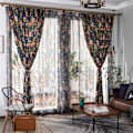 Miniatyrbilde 3 av 7: Amerikanske rustikke gardiner, halvskygge for soverom, arbeidsrom, stue, blomsterplante vindusgardin grov bomull Curtain W200xL260cm 1pc