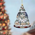 Miniatyrbillede 2 af 9: Jule Skovfest 2D Flad Akryl Vedhæng, Bil Bakspejl Dekoration Vedhæng, Juletræsfest Ornamenter 1 stk C