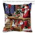 Miniatyrbild 1 av 11: Jultomten Jul Dörrmatta Kuddfodral Juldekorationer för Hemmet 2023 Navidad Ornament Julgransprydnader Nyårspresenter Pillowcase - 012