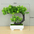 Miniatyrbilde 1 av 11: Kunstige planter i potte Grønn Bonsai Lite tre Gressplanter Potte Ornament Falske blomster for hjem hage dekorasjon Bryllupsfest O
