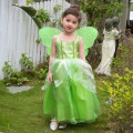 Miniatyrbild 6 av 7: Flicka Blomma Fe Tingeling Prinsessa Med Vingar Charm Klänningar Kostym Tingeling Prinsessklänning Födelsedagsfest Barn Utklädnad 130(size 8-9T) Tinker Bell Sets