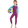 Miniatyrbillede 5 af 6: Badedragt til lille pige, ét stykke, lange ærmer, solbeskyttelse, hurtigtørrende, dykkerbørn, tøj, badetøj Women's dark blue S