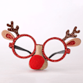 Miniatyrbillede 1 af 6: Julegave Børnebriller Stel Gevir Snemand Stel Julemandsdekorationer Børne Julebriller Red nose red frame antlers glasses