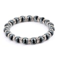 Miniatyrbillede 4 af 11: Naturlige hæmatitperlearmbånd til mænd Uden magnetisk sundhedsbeskyttelse Dame Smykker Charm Krystalsten Stretch Armbånd Bangle Mixed Silver