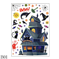 Miniatyrbilde 6 av 11: Avtakbare Halloween Veggklistremerker Skrekk Grim Reaper Heks Gresskar Vindusklistremerker For Halloweenfest Hjem Bar Gulv Veggdekor A05-1set