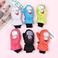 Miniatyrbilde 2 av 11: 1 Par Nye Mote Barn Vinter Snø Varme Hansker Gutter Jenter Ski Vindtett Vanntett Tykke Votter Holder Fingrene Varme C-grey 0-5 years One Size