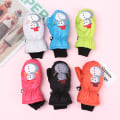 Miniatyrbillede 2 af 11: 1 Par Nye Moderne Børne Vinter Varme Snehandsker Drenge Piger Ski Vindtætte Vandtætte Tykke Vanter Hold Fingrene Varme A-black  5-9years One Size