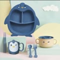 Miniatyrbild 8 av 11: Baby Dinosaur Servis 6-delars Set Barnens Tallrik Rutnät Hem Kreativ Tecknad Miljövänlig Matningsfat 2