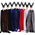 Miniatyrbillede 4 af 4: Halloween Kappe Julekostume Cos Død Inverness Troldmand Heks Prins Prinsesse Kappe Robe Red XL (length 170CM)