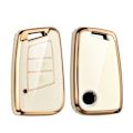 Miniatyrbillede 1 af 8: Nyt TPU Bilnøgle Etui Cover Taske Til Passat B8 Magotan Til Skoda Superb A7 Kodiaq Seat Skal Fob White