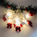 Miniatyrbilde 6 av 7: Jul Lyslenke Plysj Snømann Lyslenker Juletre Anheng Led Høytidsfest Dekor Warm White 3 M 20 lamp-USB type
