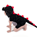 Miniatyrbilde 1 av 8: Søtt Barne Dyre Dinosaur Kugurumi Kostyme Cosplay Gutter Barn Grønn Svart Barnehage Skolefest Student Spill Rollespill Dress black short M(height 110-120cm)