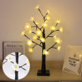 Miniatyrbillede 10 af 11: LED Kunstigt Træ Lys Farvede Lys Julefestival Værelse Sengelampe Dekorativ Bordlampe Sølv Birk Lille Natlampe Purple camellia tree lamp USB battery box dual-purpose