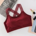 Pikkukuva 6 / 6: Joogaliivit Iskunkestävät Push Up Urheiluliivit Juoksuun Joogaan Kuntosalille Crop Top Hengittävät Treeniliivit white Free Size