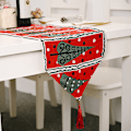 Miniatyrbilde 6 av 9: Nye Juledekorasjonsartikler Strikket Stoff Bordløper Kreativ Juleduk Spiseborddekorasjon Hjemmepynt Knitted cloth table runner elk style