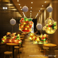 Miniatyrbilde 3 av 9: Vindushengende Lys Juledekorasjon Butikkatmosfære Sceneoppsett Ferie Led Sugekopp Dekorative Lys Small Santa Claus [19*17]]