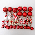 Miniatyrbilde 2 av 11: Julekuler Rød Polkagris Hengende Ornament Store Anheng Sett Julepynt Til Hjemmet 2024 Natal Navidad Nyttår Red-29pcs
