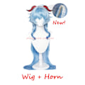 Miniatyrbilde 3 av 5: Spill Genshin Impact Ganyu Cosplay Parykk Horn Gradient Lys Mørk Blå Parykk Simulering Hodebunn Syntetisk Varmebestandig Style 2 Have Scalp Pre Styled