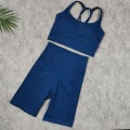 Pikkukuva 11 / 11: Joogaliivit ja shortsit, 2-osainen setti, treenivaatteet, spandex, naisille Grey shorts S