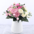 Miniatyrbillede 4 af 11: 30 cm Rose Pink Silke Pæon Kunstige Blomster til Hjem Bryllupsdekoration indendørs White