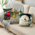 Miniatyrbild 2 av 11: Merry Xmas Prydnadskuddar Överdrag 40/45/50cm Julgran Snögubbe Ornament Bollar Kuddfodral för Soffa Vardagsrum Heminredning 45cm x 45cm 07