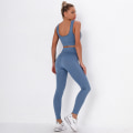 Pikkukuva 5 / 6: Eurooppalainen ja amerikkalainen jooga fitness urheilu liivipuku saumaton raidallinen jacquard rintaliivit fitness joogavaatteet leggingsit naisille 6097 bra set-cameo Red S