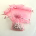 Miniatyrbillede 1 af 11: 50 stk. Sheer Transparent Chiffon Organza Poser Jul Halloween Bryllup Fødselsdag Fest Slik Gaveæsker Smykker Emballage Poser Pink 10x15cm