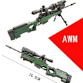 Miniatyrbillede 3 af 9: 1/6 Mini Puslespil AWM 1/6 AWM Sniper Rifle Plastik Samle Gun Model Militær Bygning til 12 Tommer Action Figur Display MK14