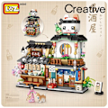 Miniatyrbillede 3 af 8: LOZ byggeklodser japansk-inspireret gadebillede izakaya akvatiske produkter butik mini små partikler samlet legetøj puslespil pige dreng 1232 with box