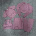 Pikkukuva 1 / 11: Joogasetit Saumaton Pitkähihainen Crop Top Korkeavyötäröiset Kuntosalileggingsit Naisille 5PcsSet-Wine S
