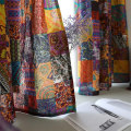 Miniatyrbillede 3 af 8: Boheme Retro Gardiner Etnisk Stil Bomuld Linned Tyndt Vindue Dekorativt Boho Print Gardiner Soveværelse Færdige Gardiner Rod Pocket W140CMxH280CM 1PC