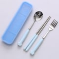 Miniatyrbilde 7 av 11: Kattpote Servisesett Keramisk Rustfritt Stål Bestikk Spisepinner Skje Gaffel Bærbart Servisesett Yellow Cat's Paw spoon Fork