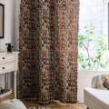 Miniatyrbild 5 av 8: Boho Geometrisk Bohemisk Gardin För Sovrum Vardagsrum Bomull Linne Tryckta Dekorativa Gardiner med Tofs Heminredning E0014 W150XH220